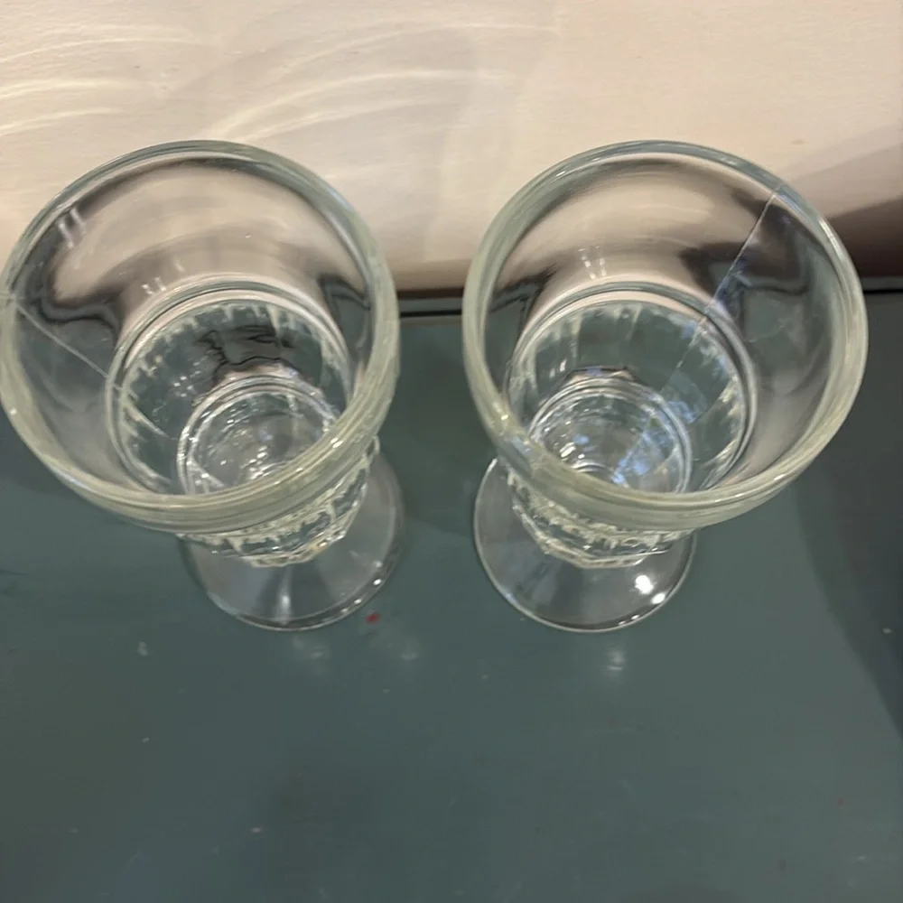 Vintage 1950s Glass Soda Fountain Glasses - Set of 2